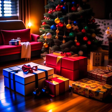 christmas tree with presents