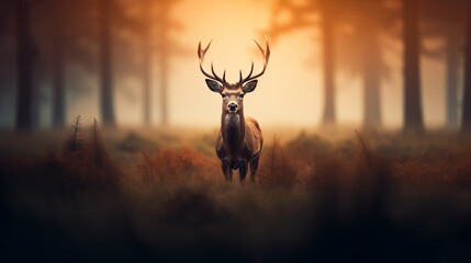 deer male in the forest