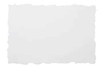 Zelfklevend Fotobehang 端を引きちぎられた白い紙の背景テクスチャー © hanahal