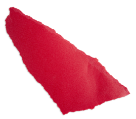 morceau de papier rouge sur fond transparent, PNG