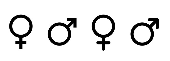 Gender icon vector design. Male and female sign of gender equality icon vector. Vector illustration - obrazy, fototapety, plakaty