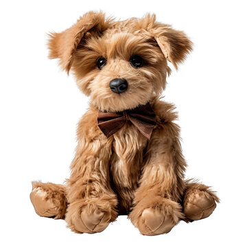 Plush Dog Toy Isolated on Transparent or White Background, PNG