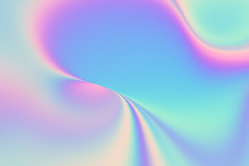 Soft neon curves flow in a holographic gradient, crafting a dreamlike 3D decoration with a vivid, ultraviolet fantasy feel