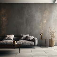 Fotografia de estancia interior con mobiliario de estilo moderno, decoración de tonos metalicos y entrada de luz natural