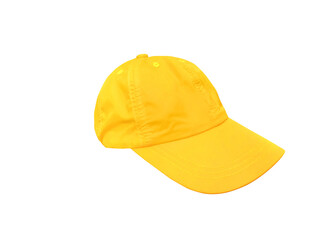 yellow baseball cap Isolated on a white background