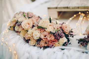 bridal bouquet on the table
