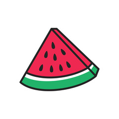 Slice of Watermelon Flat Illustration