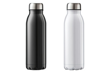 Blank metal insulated water bottle vector mockup