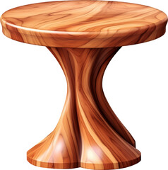Obraz premium Wooden side table transparent background PNG clipart