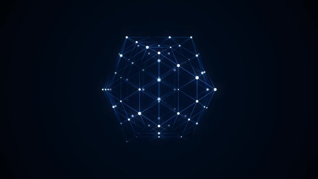 Abstract geometric shapes with particles and lines. Psychedelic rave style. Futuristic illustration. Global digital connections ai. 3D wireframe geometric graphic. 3D rendering.