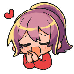 想いがあふれるポニーテールのミニキャラ