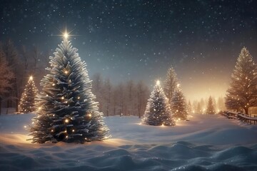 Christmas Tree, Winter scenery, Christmas Card, Xmas Card, Background
