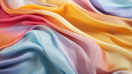 Colored silk drapery fabric background