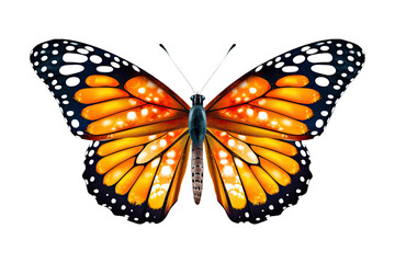 Fototapeta premium Butterfly Insect With Wings Open Isolated on White Background