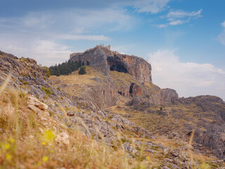 travel to city of Lindos on island of Rhodes, Greece