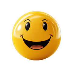 Smiling Face Emoji Isolated on Transparent or White Background, PNG