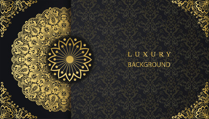 Luxury ornamental mandala design background in gold color. Beautiful luxury mandala background. Design for invitation, wedding card, Diwali, decoration. India, Indian, Arabic, Damask, Asian, Turkish