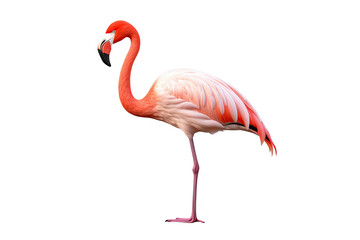Fototapeta premium Flamingo pink isolated white background