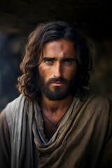 Fototapeta premium Jesus of Nazareth with a kind and sweet expression on his face