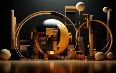 Abstract 3d render, A Journey Through Mesmerizing 3D Abstract Creations, With vibrant colors and beautiful backgrounds, Generative AI