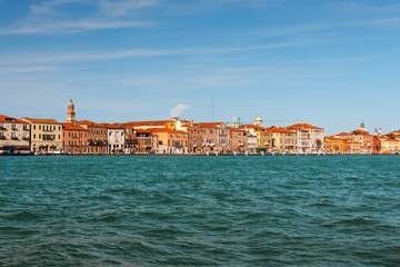Obraz premium Venice, Italy - August,14 2009: Dorsoduro district seen from the sea