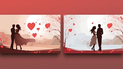 Banner design for Valentine Day young couple in love.