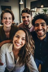 Fototapeta premium Joyful Multicultural Entrepreneurs in Contemporary Office