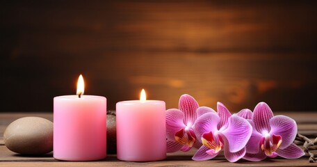 floral pattern with candles and flower