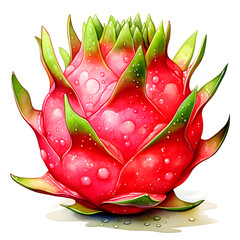 Dragon fruit, Fruits, Watercolor illustrations