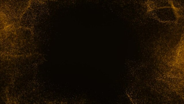 gold particles abstract background with golden shining stars dust bokeh glitter awards dust. 4k seamless loop
