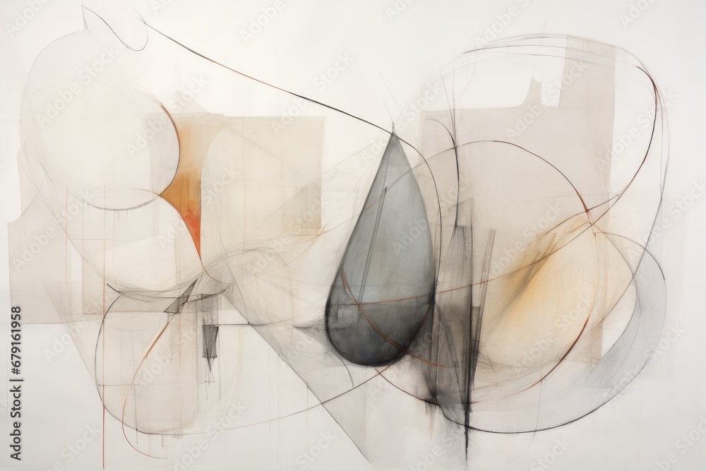 Poster An abstract drawing that conveys nostalgia and longing, with soft, faded lines and a muted color palette, suggesting a yearning for the past.