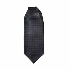 Blue ascot pocket square with micro pattern on isolated background