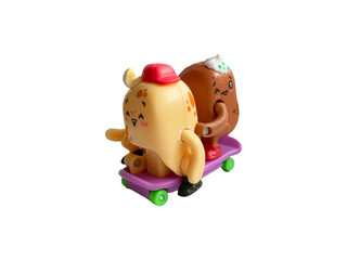  potato toy on a skateboard