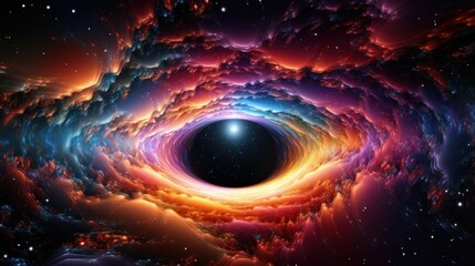 black hole in space in the universe with galaxies. concept space, black holes, future, science