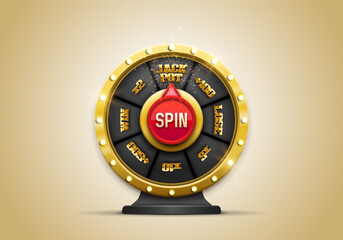 Wheel of fortune. Spinning lucky roulette on a light background. Vector illustration.