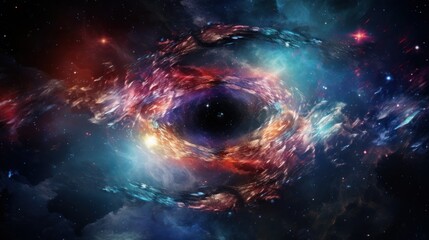 black hole in space in the universe with galaxies. concept space, black holes, future, science - obrazy, fototapety, plakaty