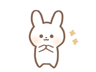 お願いするうさぎ　キラキラ