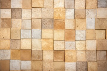 close-up of beige sandstone ceramic tiles