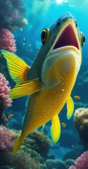 there is a type of fish called canoe fish, inspired by Rudy Siswanto, trending on tiktok, viral post, inspired by Pál Balkay, style of ade santora, nudibranch, trending on attestation, lens flare phot