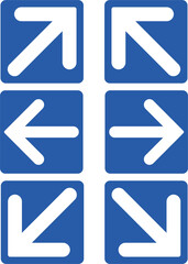 Bundle set of sign rectangle square arrow for entrance and exit