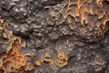 texture of a lava tube interior