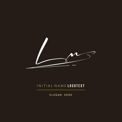 hand drawn Ln letters Logo design. Brushstroke Ln Letter Logo Design. luxury initial logo design, Initial Letter Ln , Hand Drawn Signature Logo.eps