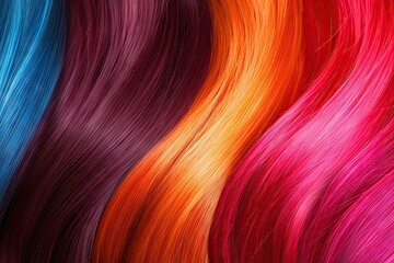 Dancing hues. Vibrant tapestry of abstract colors hair and patterns. Exploring dynamic textures of...