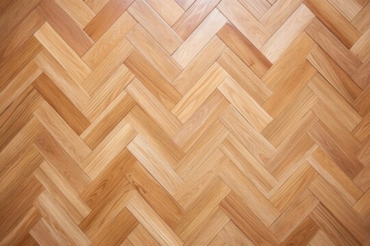 close-up of light herringbone parquet flooring