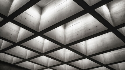 Cement panel ceiling square block pattern Lighting Architecture details