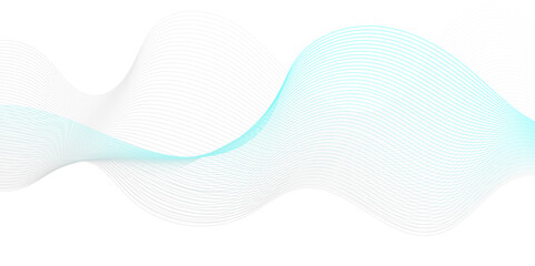 Abstract blue wave geometric Technology, data science frequency gradient lines on transparent background. Isolated on white background. blue and white wavy stripes background.