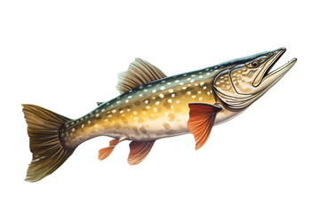 Aquatic Sovereignty Pike Majesty Isolated on transparent background