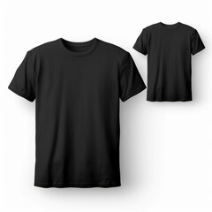 Trendy Apparel Mockup: Plain Black T-Shirt Design, front and rear.ai generative