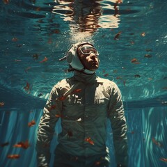 Swimming as human beautiful image Ai generated art