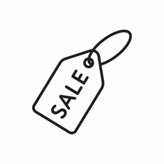 black sale tag over white background